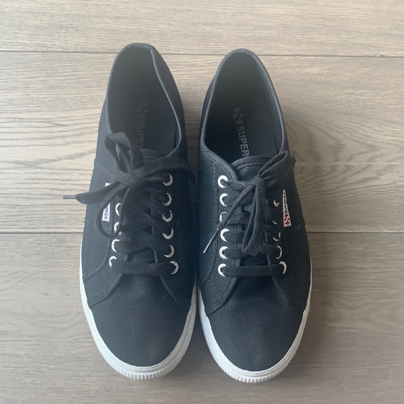 SUPERGA sneakers black canvas size 41 - Picture 1 of 12